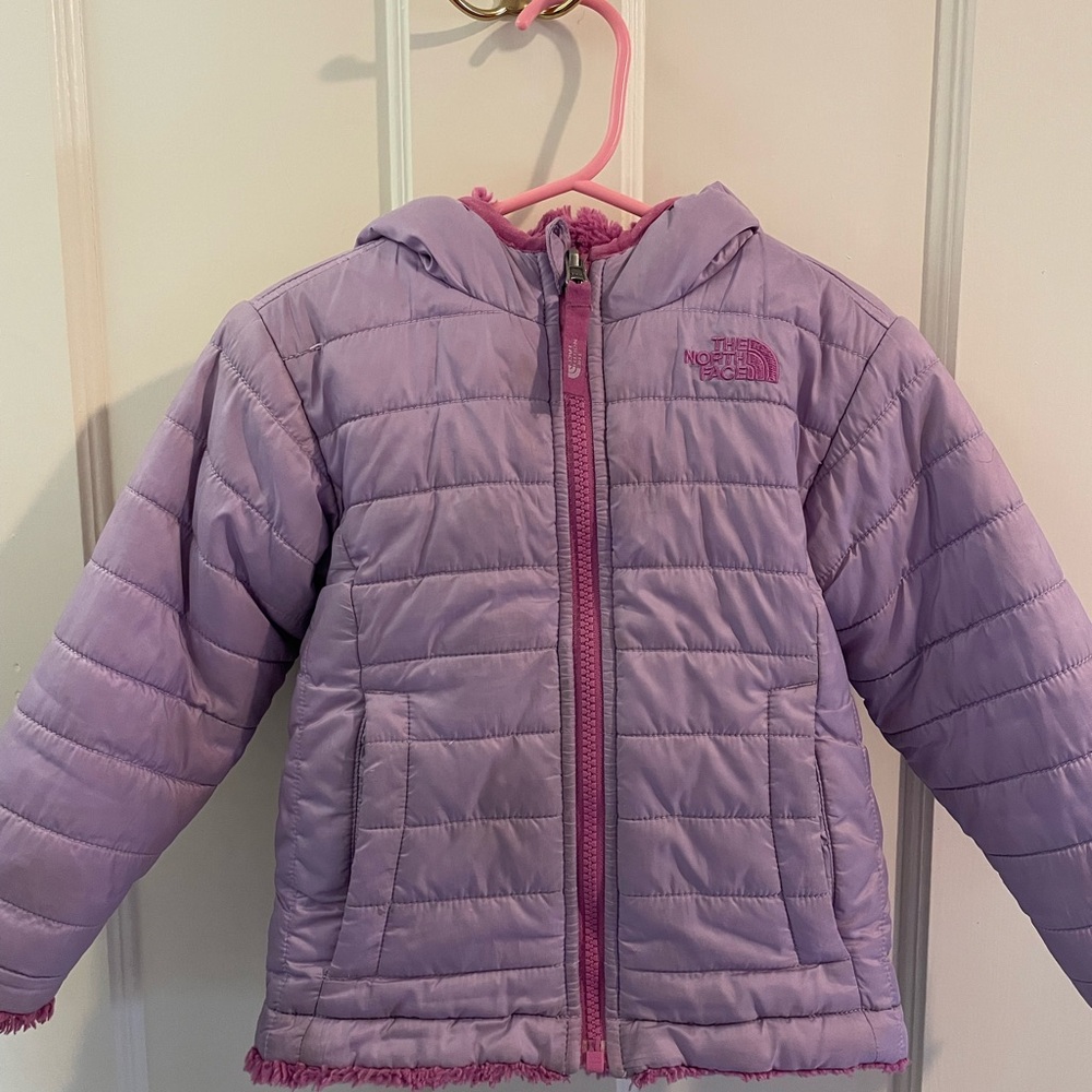 The North Face Lavender/ Magenta Reversable Hooded Coat